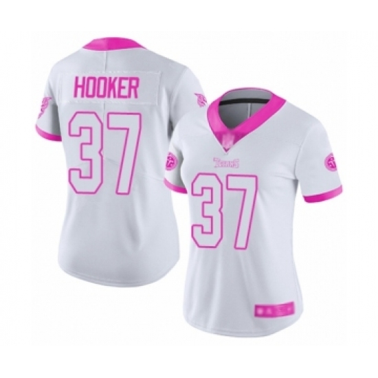 Women's Tennessee Titans 37 Amani Hooker Limited White Pink Rush Fashion Football Jersey