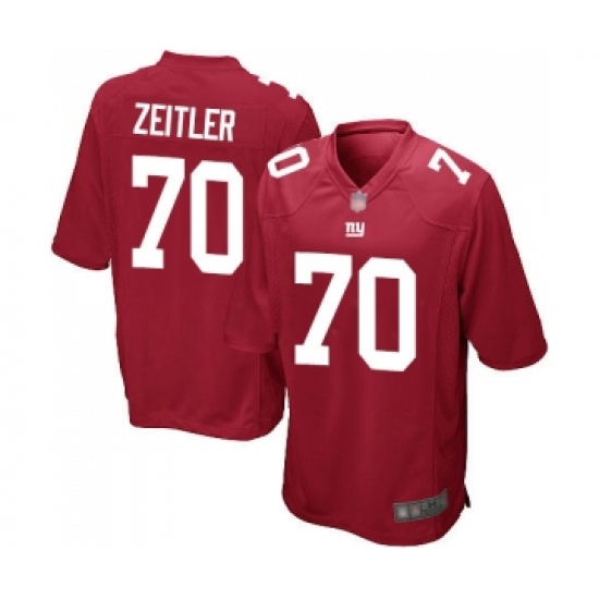 Men's New York Giants 70 Kevin Zeitler Game Red Alternate Football Jersey