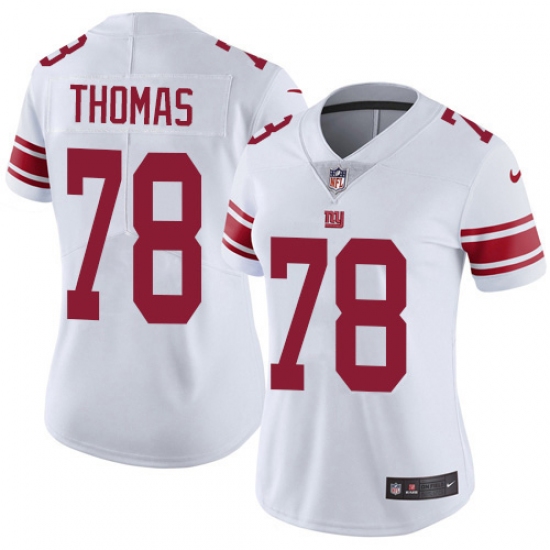 Women's New York Giants 78 Andrew Thomas White Stitched NFL Vapor Untouchable Limited Jersey