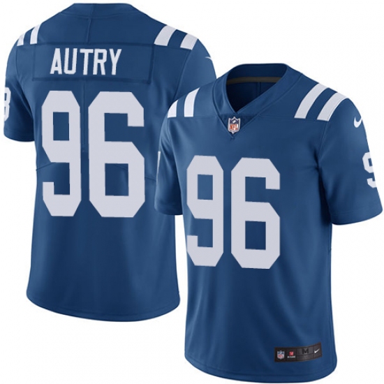 Men's Nike Indianapolis Colts 96 Denico Autry Royal Blue Team Color Vapor Untouchable Limited Player NFL Jersey