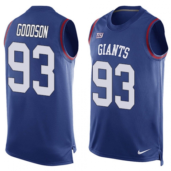 Men's Nike New York Giants 93 B.J. Goodson Limited Royal Blue Player Name & Number Tank Top NFL Jersey