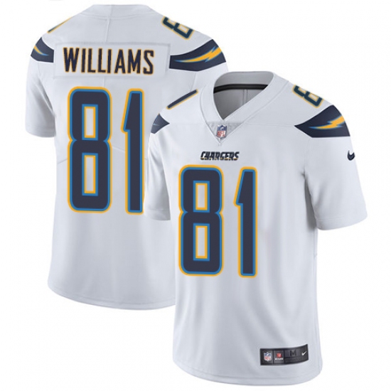 Youth Nike Los Angeles Chargers 81 Mike Williams White Vapor Untouchable Limited Player NFL Jersey