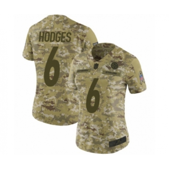 Women's Pittsburgh Steelers 6 Devlin Hodges Limited Camo 2018 Salute to Service Football Jersey