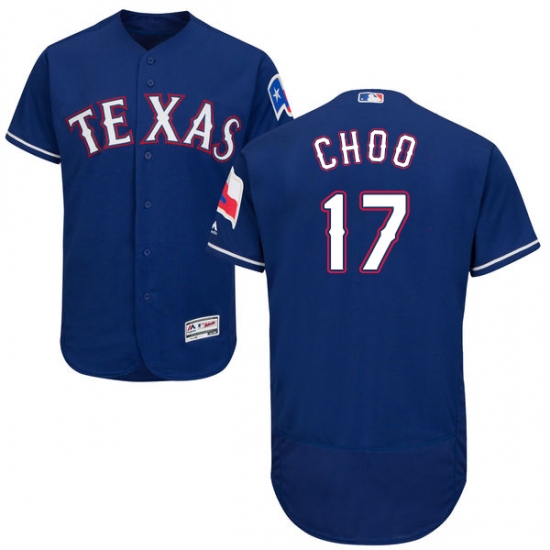 Men's Majestic Texas Rangers 17 Shin-Soo Choo Royal Blue Alternate Flex Base Authentic Collection MLB Jersey