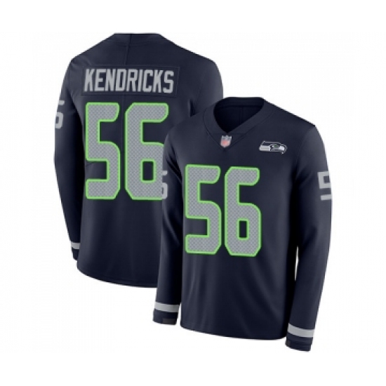 Men's Seattle Seahawks 56 Mychal Kendricks Limited Navy Blue Therma Long Sleeve Football Jersey