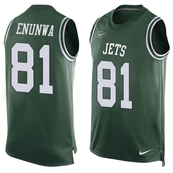 Men's Nike New York Jets 81 Quincy Enunwa Limited Green Player Name & Number Tank Top NFL Jersey