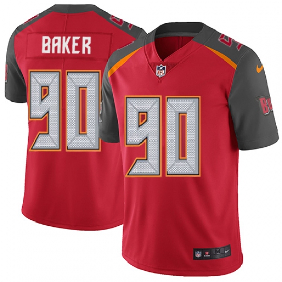 Youth Nike Tampa Bay Buccaneers 90 Chris Baker Red Team Color Vapor Untouchable Limited Player NFL Jersey