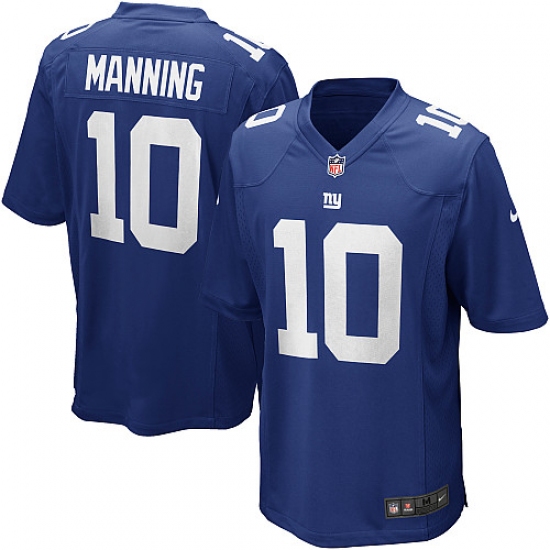 Men's Nike New York Giants 10 Eli Manning Game Royal Blue Team Color NFL Jersey