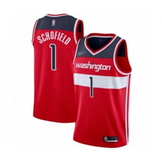 Men's Washington Wizards 1 Admiral Schofield Authentic Red Basketball Jersey - Icon Edition