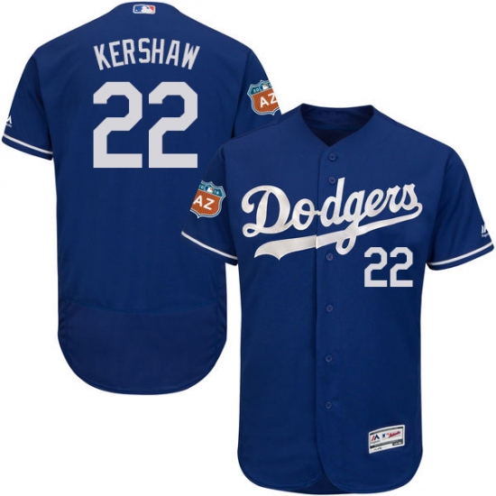 Men's Majestic Los Angeles Dodgers 22 Clayton Kershaw Royal Blue Flexbase Authentic Collection MLB Jersey