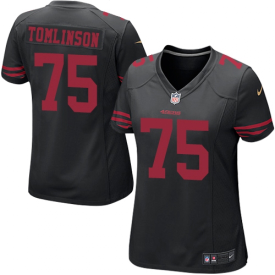 Women's Nike San Francisco 49ers 75 Laken Tomlinson Game Black NFL Jersey