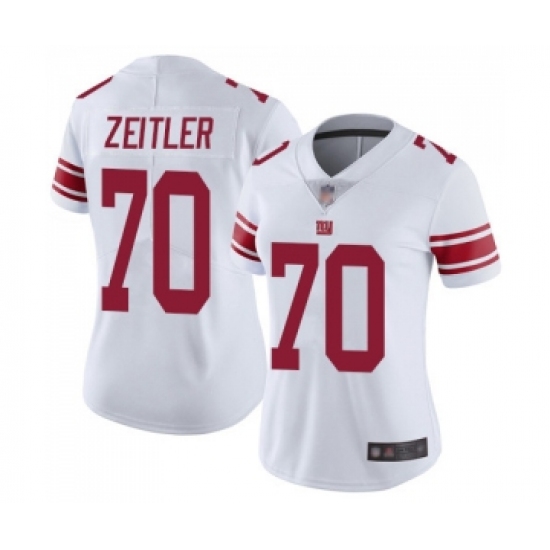 Women's New York Giants 70 Kevin Zeitler White Vapor Untouchable Limited Player Football Jersey