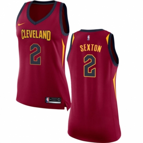 Women's Nike Cleveland Cavaliers 2 Collin Sexton Authentic Maroon NBA Jersey - Icon Edition