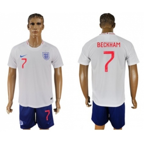 England 7 Beckham Home Soccer Country Jersey