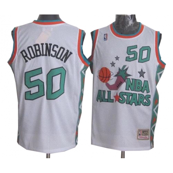 Men's Mitchell and Ness San Antonio Spurs 50 David Robinson Authentic White 1996 All Star Throwback NBA Jersey