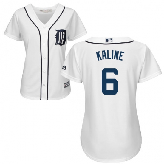 Women's Majestic Detroit Tigers 6 Al Kaline Authentic White Home Cool Base MLB Jersey