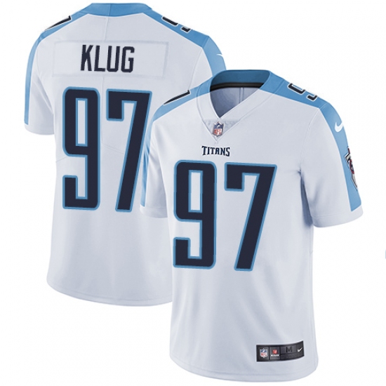 Men's Nike Tennessee Titans 97 Karl Klug White Vapor Untouchable Limited Player NFL Jersey