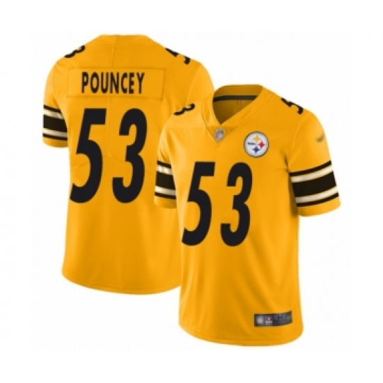 Women's Pittsburgh Steelers 53 Maurkice Pouncey Limited Gold Inverted Legend Football Jersey