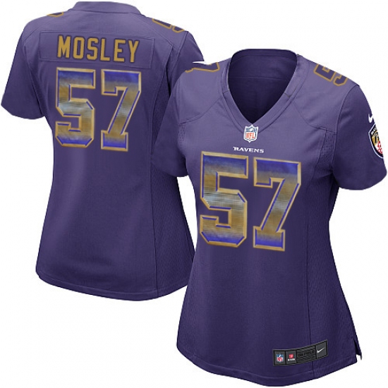 Women's Nike Baltimore Ravens 57 C.J. Mosley Limited Purple Strobe NFL Jersey