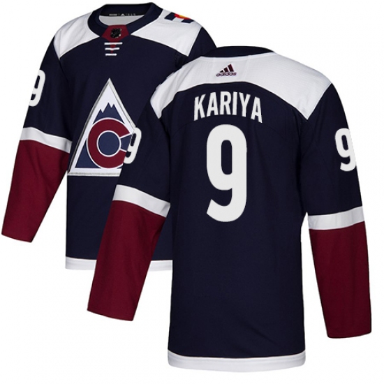 Men's Adidas Colorado Avalanche 9 Paul Kariya Premier Navy Blue Alternate NHL Jersey