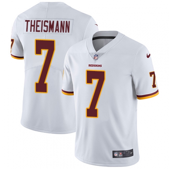 Youth Nike Washington Redskins 7 Joe Theismann White Vapor Untouchable Limited Player NFL Jersey