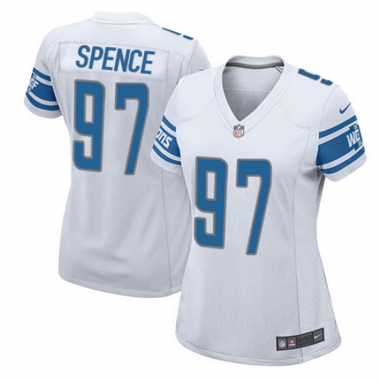 Women's Nike Detroit Lions 97 Akeem Spence Game White NFL Jersey