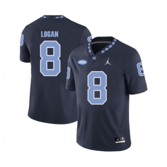 North Carolina Tar Heels 8 T.J. Logan Black College Football Jersey