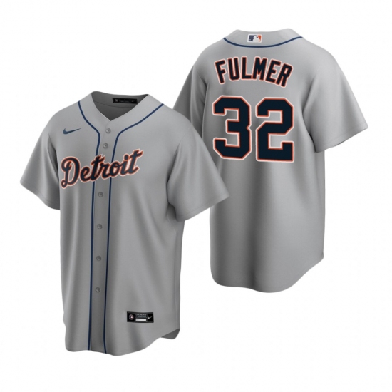 Men's Nike Detroit Tigers 32 Michael Fulmer Gray Road Stitched Baseball Jersey