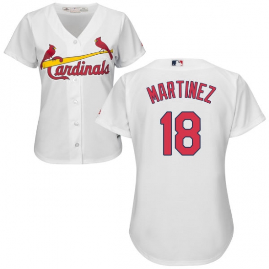 Women's Majestic St. Louis Cardinals 18 Carlos Martinez Replica White Home Cool Base MLB Jersey