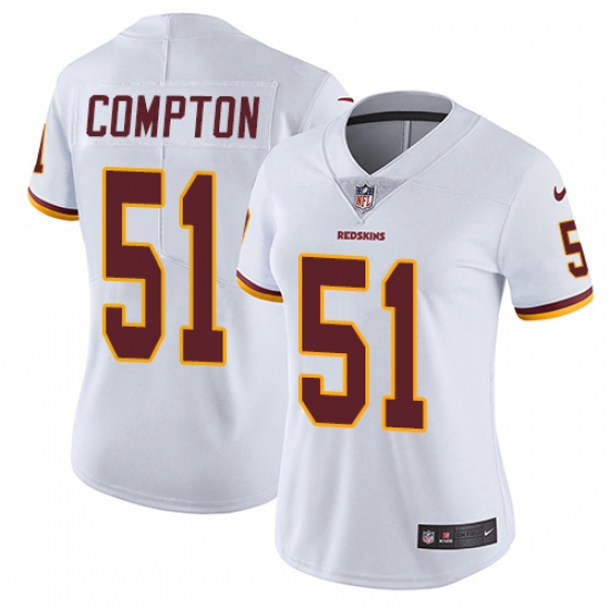 Women's Nike Washington Redskins 51 Will Compton White Vapor Untouchable Limited Player NFL Jersey