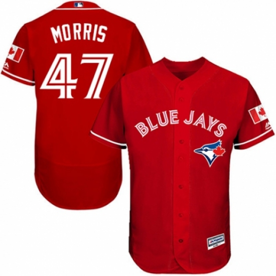 Men's Majestic Toronto Blue Jays 47 Jack Morris Scarlet Alternate Flex Base Authentic Collection Alternate MLB Jersey