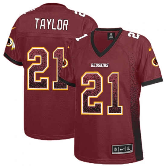 Women's Nike Washington Redskins 21 Sean Taylor Elite Burgundy Red Drift Fashion NFL Jersey