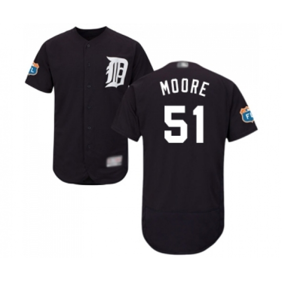 Men's Detroit Tigers 51 Matt Moore Navy Blue Alternate Flex Base Authentic Collection Baseball Jersey