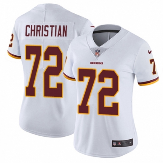 Women's Nike Washington Redskins 72 Geron Christian White Vapor Untouchable Elite Player NFL Jersey