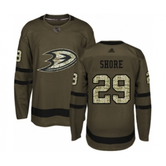 Men's Anaheim Ducks 29 Devin Shore Authentic Green Salute to Service Hockey Jersey