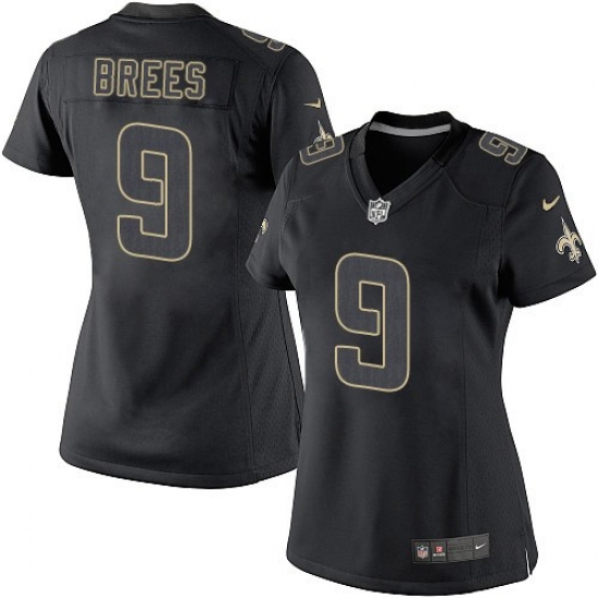 Women's Nike New Orleans Saints 9 Drew Brees Limited Black Impact NFL Jersey
