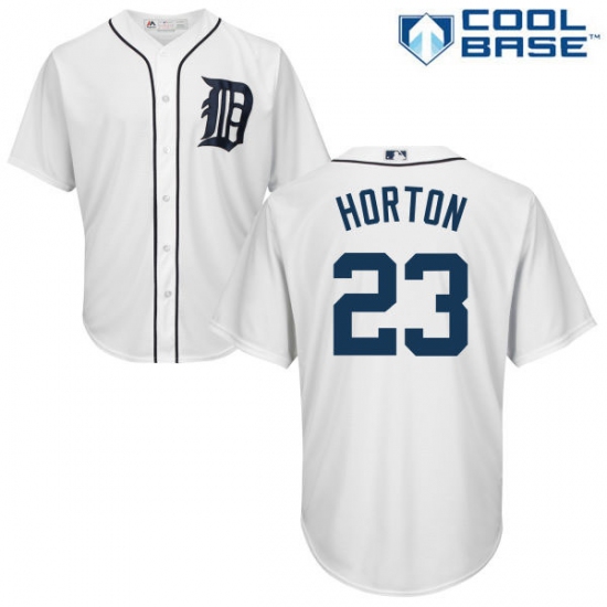 Men's Majestic Detroit Tigers 23 Willie Horton Replica White Home Cool Base MLB Jersey