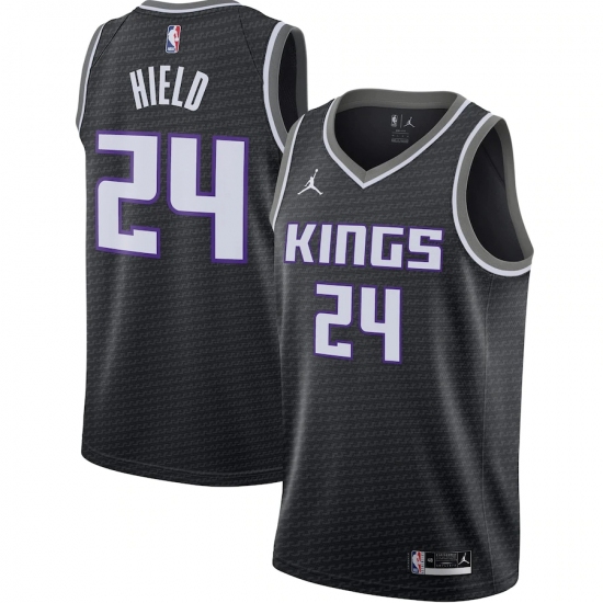 Men's Sacramento Kings 24 Buddy Hield Jordan Brand Black 2020-21 Swingman Jersey