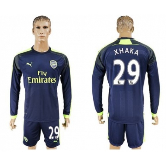 Arsenal 29 Xhaka Sec Away Long Sleeves Soccer Club Jersey