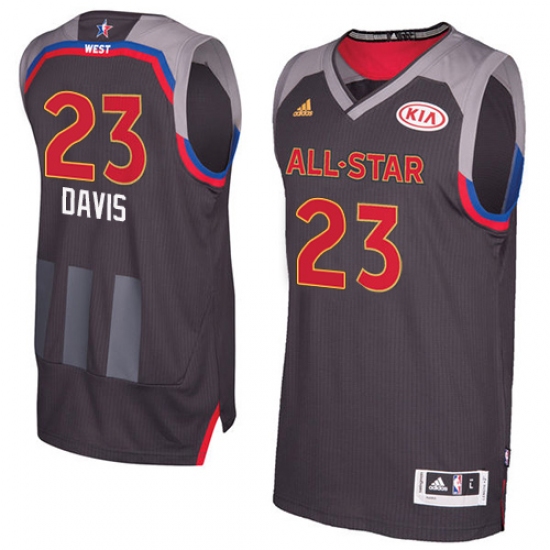 Men's Adidas New Orleans Pelicans 23 Anthony Davis Authentic Charcoal 2017 All Star NBA Jersey