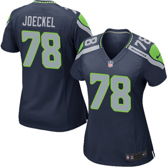 Women's Nike Seattle Seahawks 78 Luke Joeckel Game Steel Blue Team Color NFL Jersey