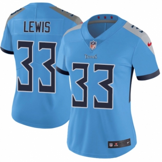 Women's Nike Tennessee Titans 33 Dion Lewis Light Blue Alternate Vapor Untouchable Limited Player NFL Jersey