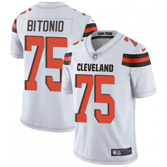 Men's Nike Cleveland Browns 75 Joel Bitonio White Vapor Untouchable Limited Player NFL Jersey