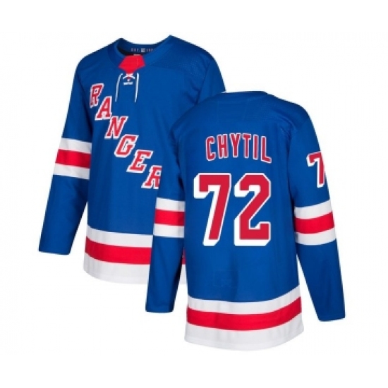 Men Adidas New York Rangers 72 Filip Chytil Blue Home Stitched NHL Jersey