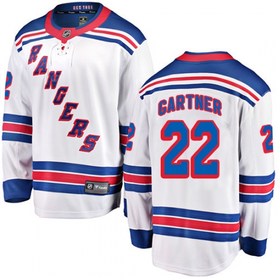 Men's New York Rangers 22 Mike Gartner Fanatics Branded White Away Breakaway NHL Jersey