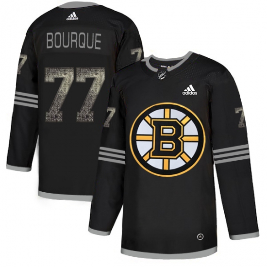 Men's Adidas Boston Bruins 77 Ray Bourque Black Authentic Classic Stitched NHL Jersey