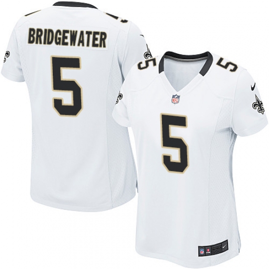 Women's Nike New Orleans Saints 5 Teddy Bridgewater Game White NFL Jersey