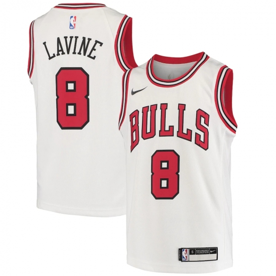 Youth Chicago Bulls 8 Zach LaVine Nike White 2020-21 Swingman Jersey