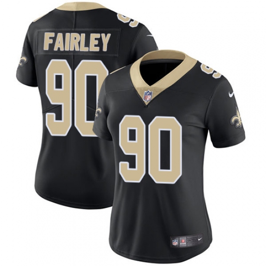 Women's Nike New Orleans Saints 90 Nick Fairley Black Team Color Vapor Untouchable Limited Player NFL Jersey