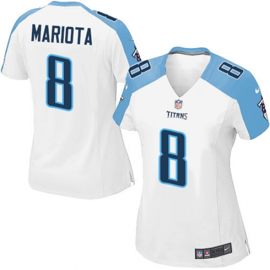 Women's Nike Tennessee Titans 8 Marcus Mariota Game White NFL Jersey